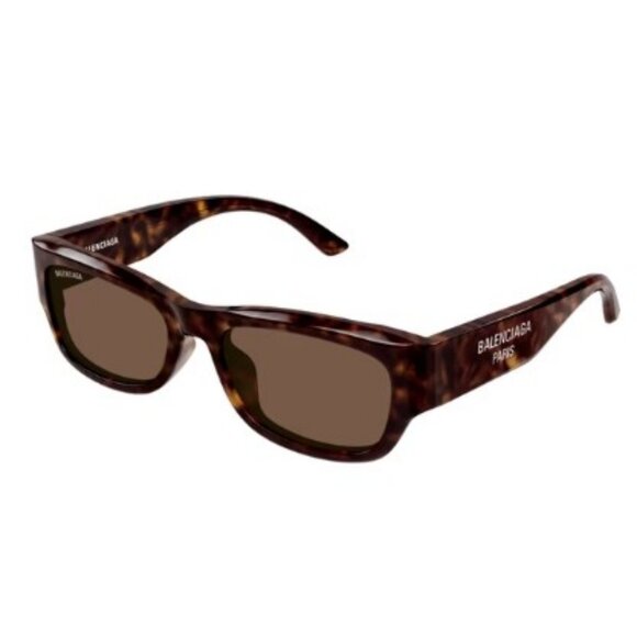 NWT BALENCIAGA SUNGLASSES UNISEX RECTANGULAR BROWN EYEWEAR BALENCIAGA - Picture 1 of 3